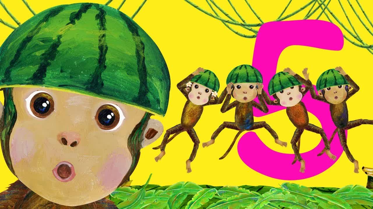 Пять маленьких обезьянок прыгают на кровати - Детские песни и стишки CoComelon