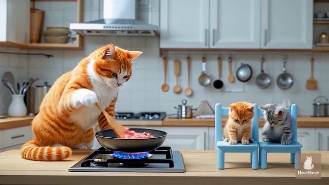 😱Очень Интересные Мультики Для детей, Мама кошка и ее сыночки ❤️