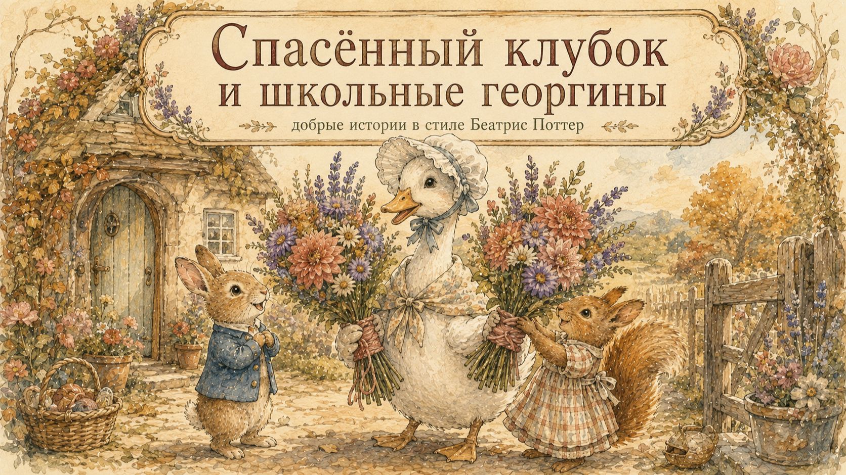Спасённый клубок и школьные георгины