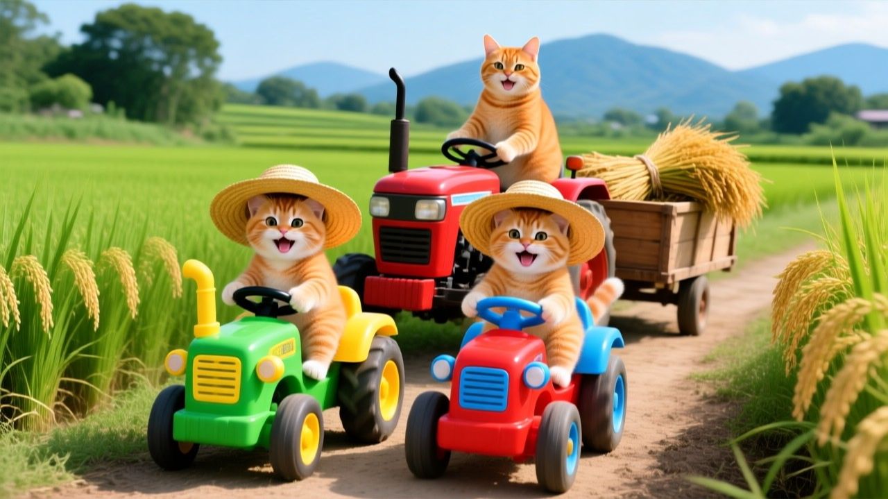 🐾 Мама-кошка подстригает шерсть на ферме и делает тигровую шапку для котят дома🐾🎩🐯