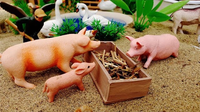 DIY Farm Diorama With House For Cow, Pig, Fish Pond