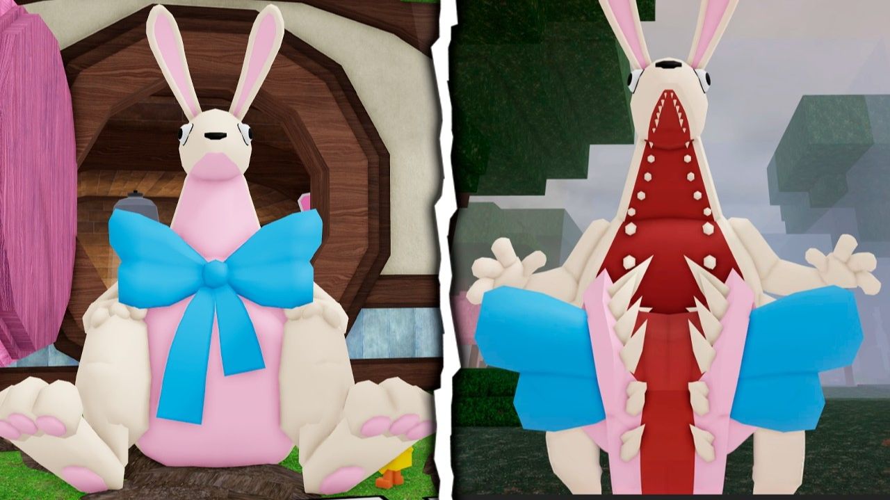 «99 ночей в лесу»: все кат-сцены с пасхальным кроликом + джампскар | Roblox