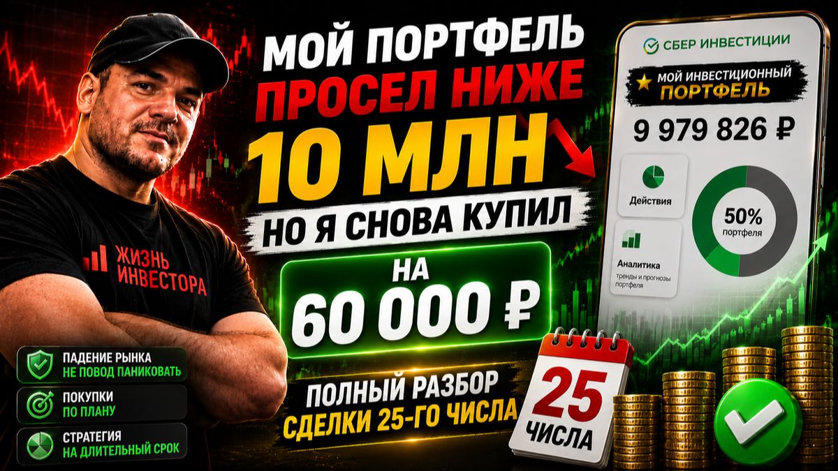 Мой портфель просел ниже 10 млн, но я снова купил на 60 000 ₽❗️ПОЛНЫЙ РАЗБОР сделки 25-го августа😎