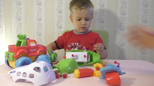 ★ Самолет - Конструктор BUILD PLAY + Машинка. Игрушки и Игры для мальчиков Build&Play Keenway