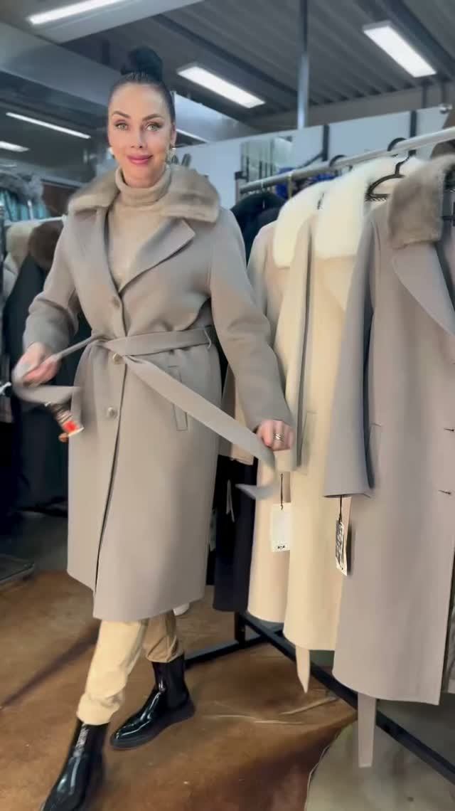 Пальто шерстяное с норкой FAINA