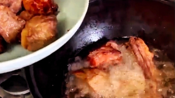 мясо зажарилось