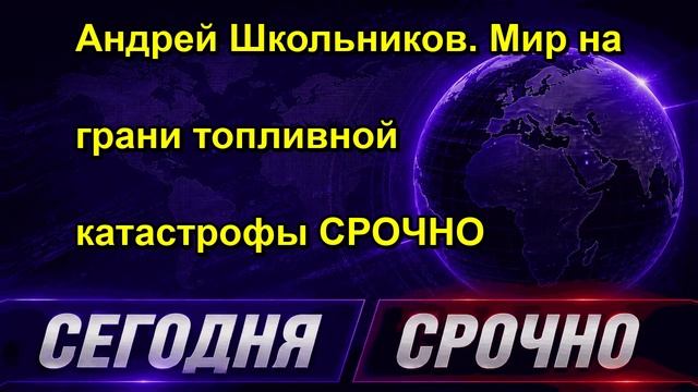 Андрей Школьников. Мир на грани топливной катастрофы СРОЧНО