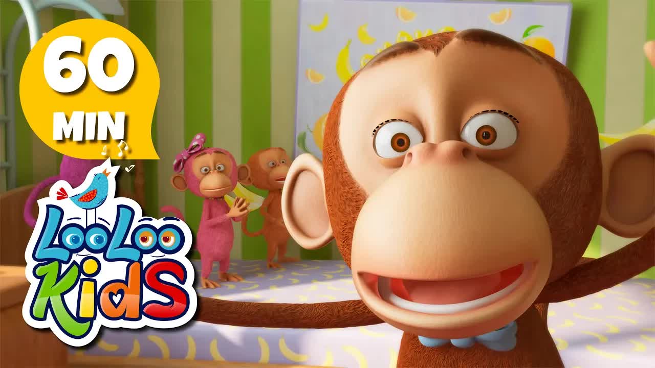 Пять маленьких обезьянок - S1EP29 Веселье и игры MIX - Песни LooLoo Kids для детей
