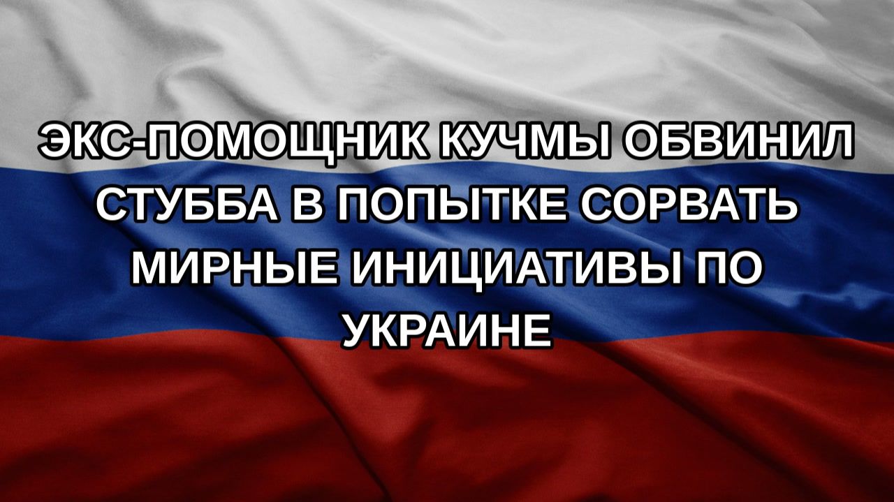 Экс-помощник Кучмы обвинил Стубба в попытке сорвать мирные инициативы по Украине