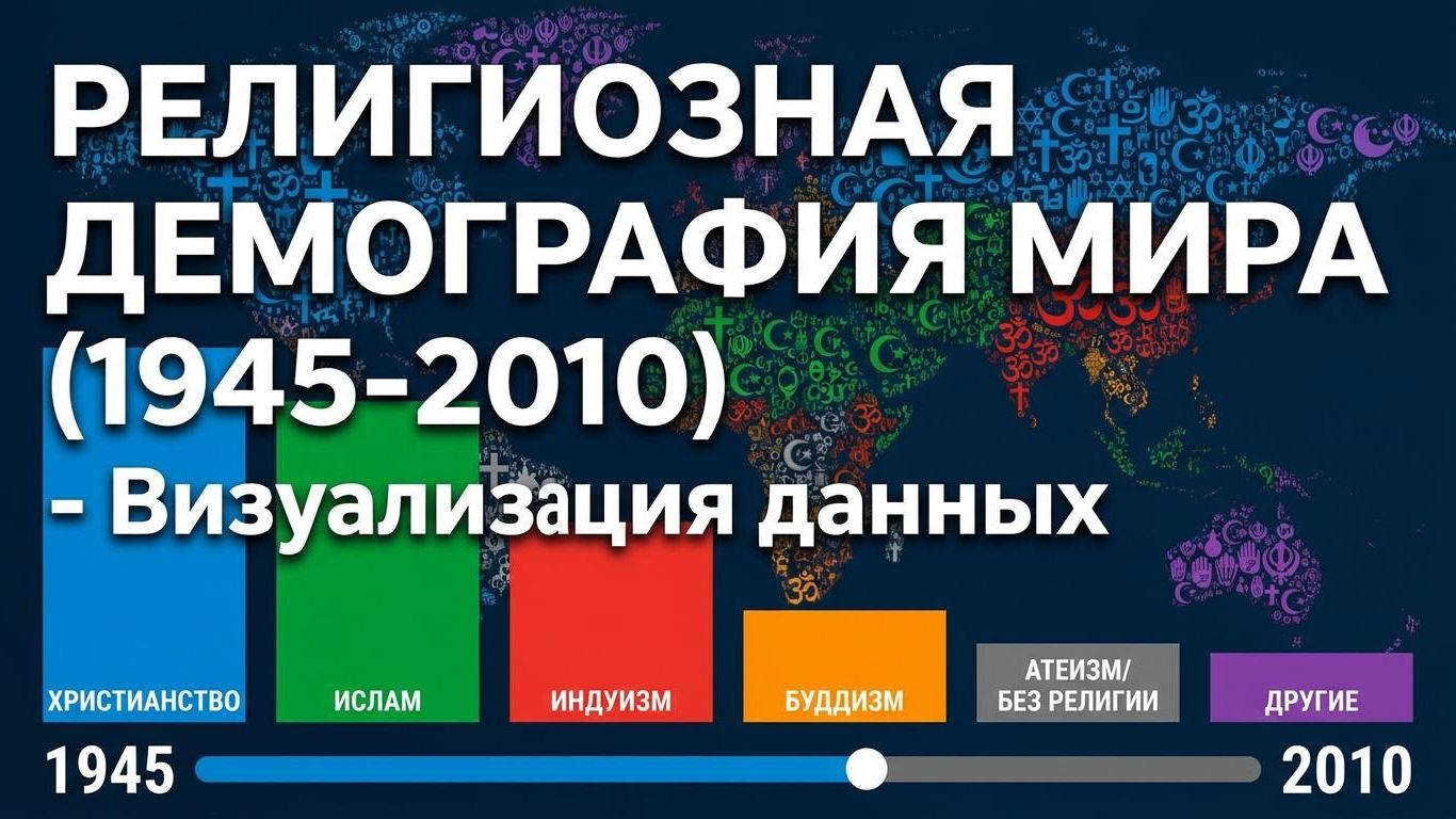 Религиозная демография мира (1945-2010) - Визуализация данных