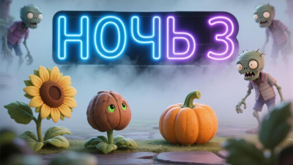 Растения ☘️ против Зомби 🧟. Туман. Ночь 3.