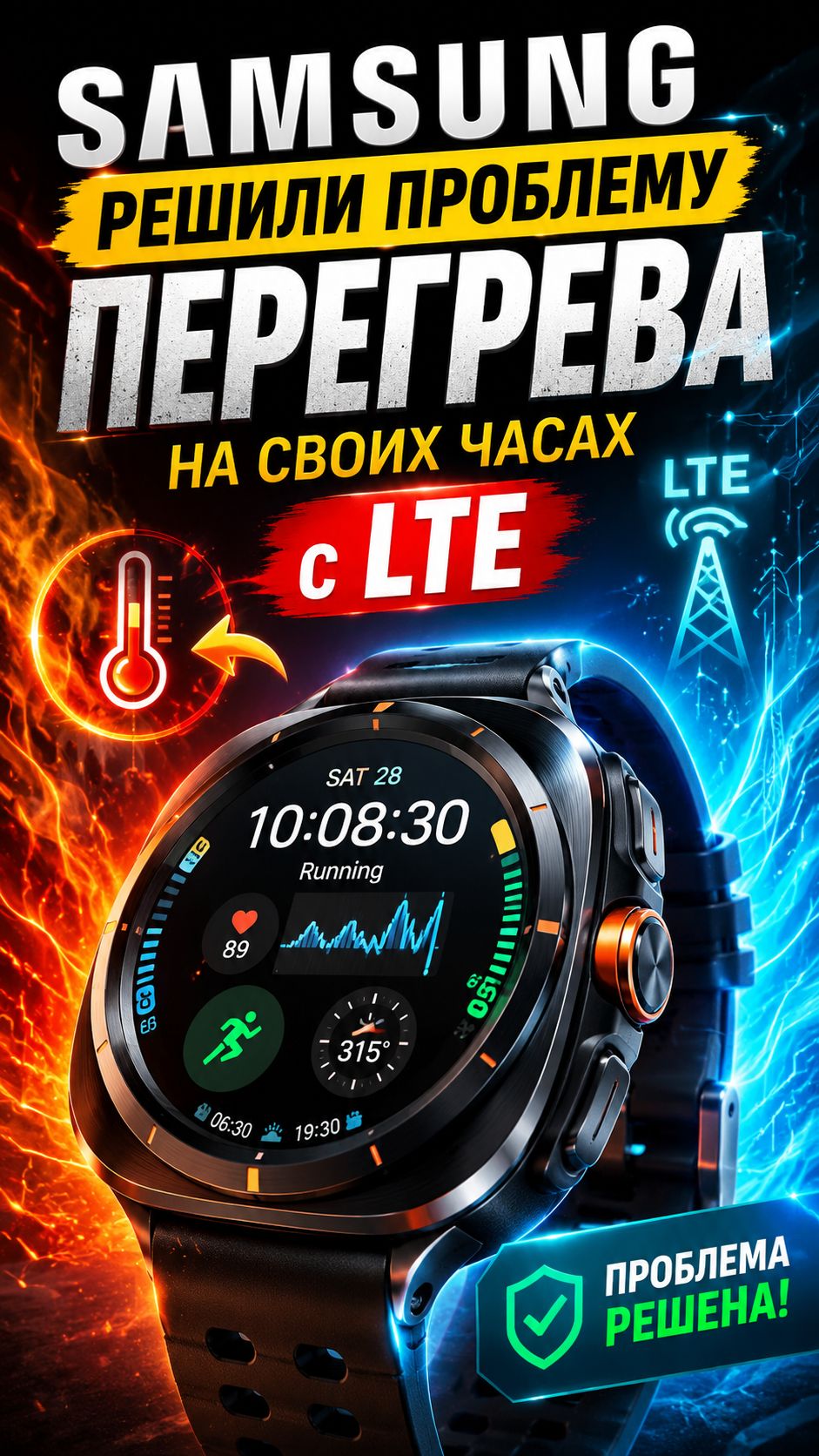 Наконец - то Samsung решили проблему перегрева часов Galaxy LTE версий