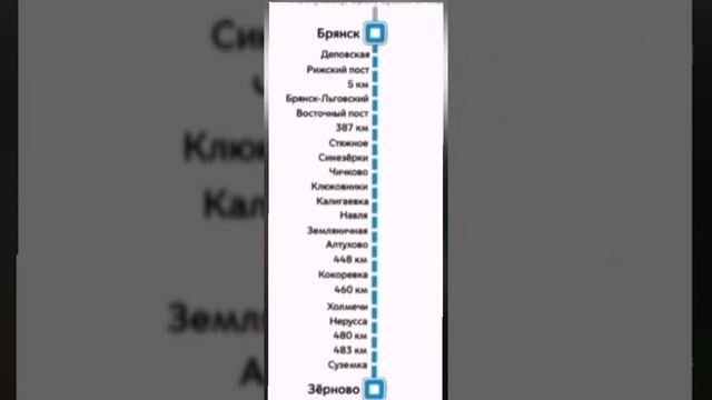Информатор электрички Брянск - Зерново