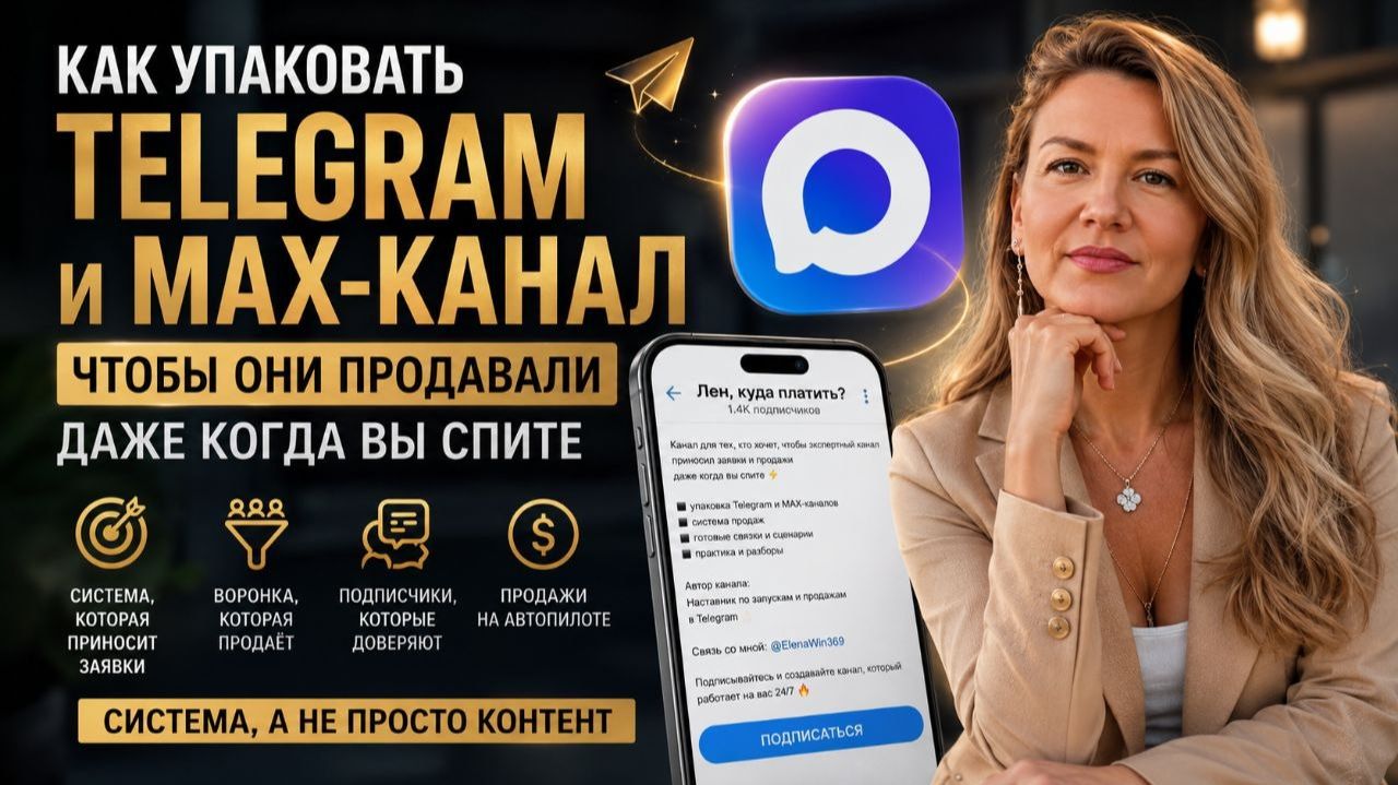 Как упаковать Telegram и MAX-канал чтобы он продавал даже когда вы спите