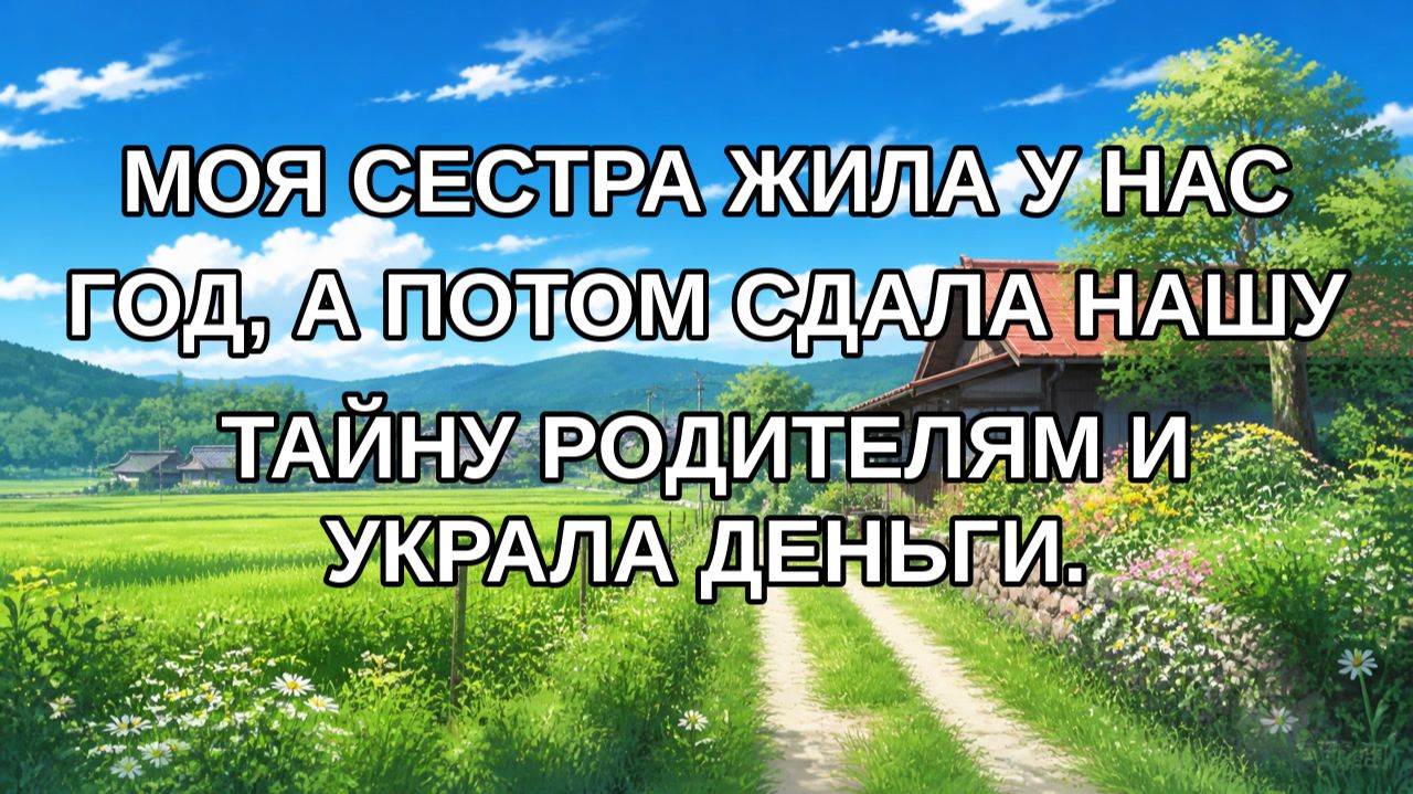 Моя сестра жила у нас год, а потом сдала нашу тайну родителям и украла деньги.