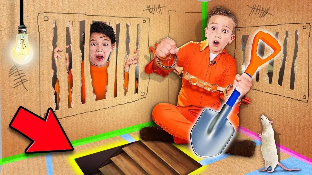 Побег из КАРТОННОЙ ТЮРЬМЫ Челлендж!!