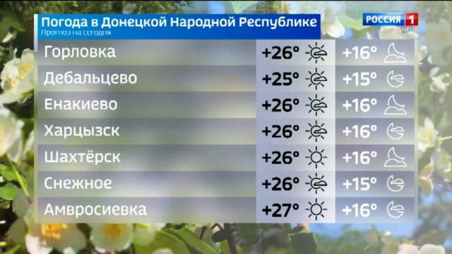 Погода в ДНР 25 августа
