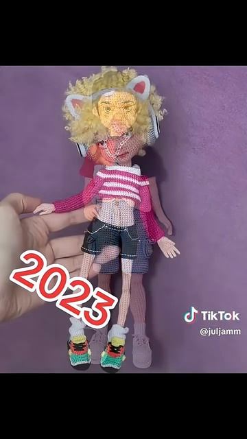 В 2023 был связан первый мужчина. Добавились персонажи мультфильмов. #crochet #art #doll #toys