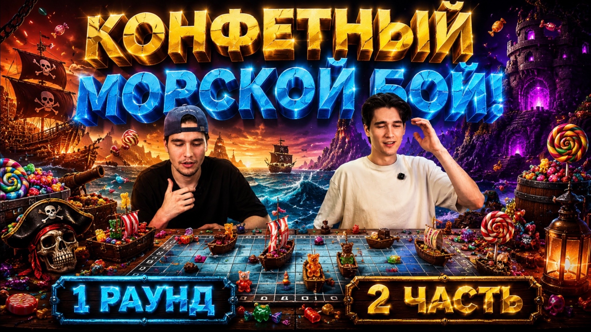 КОНФЕТНЫЙ МОРСКОЙ БОЙ! РАУНД 1! ЧАСТЬ 2!