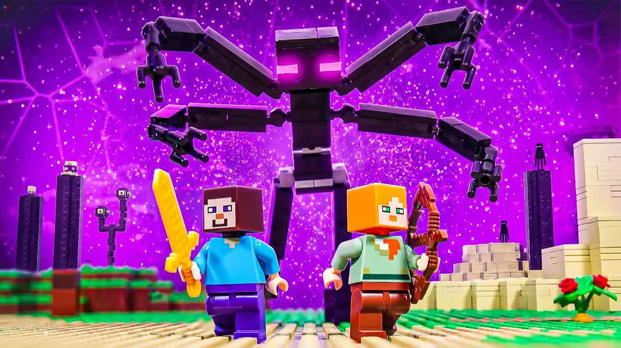 АТАКА ГИГАНТСКОГО ЭНДЕРМЕНА - жизнь Алекса и Стива  Lego Stop Motion