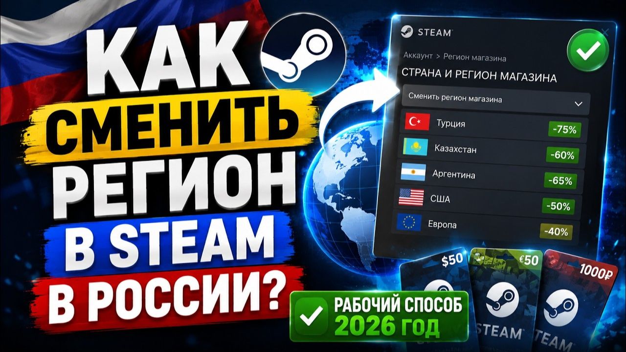 КАК СМЕНИТЬ РЕГИОН В STEAM В РОССИИ В 2026 ГОДУ