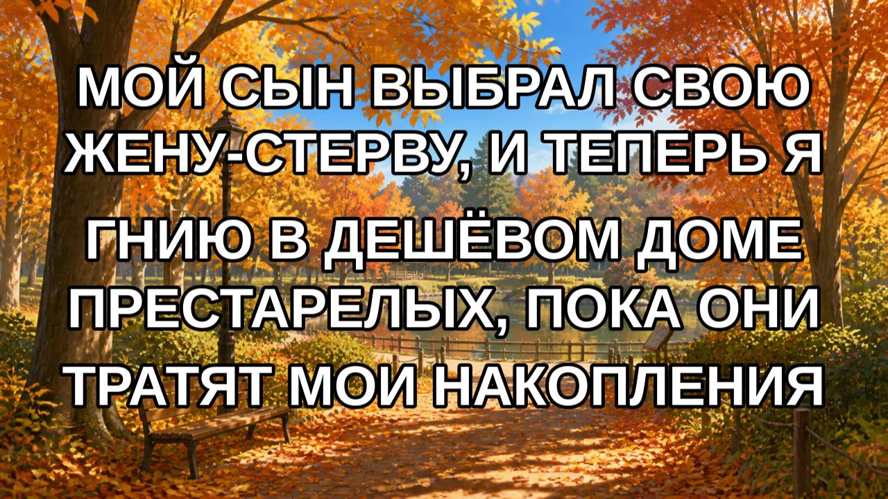 Мой сын выбрал свою жену-стерву, и теперь я гнию в дешёвом доме престарелых, пока они тратят мои н
