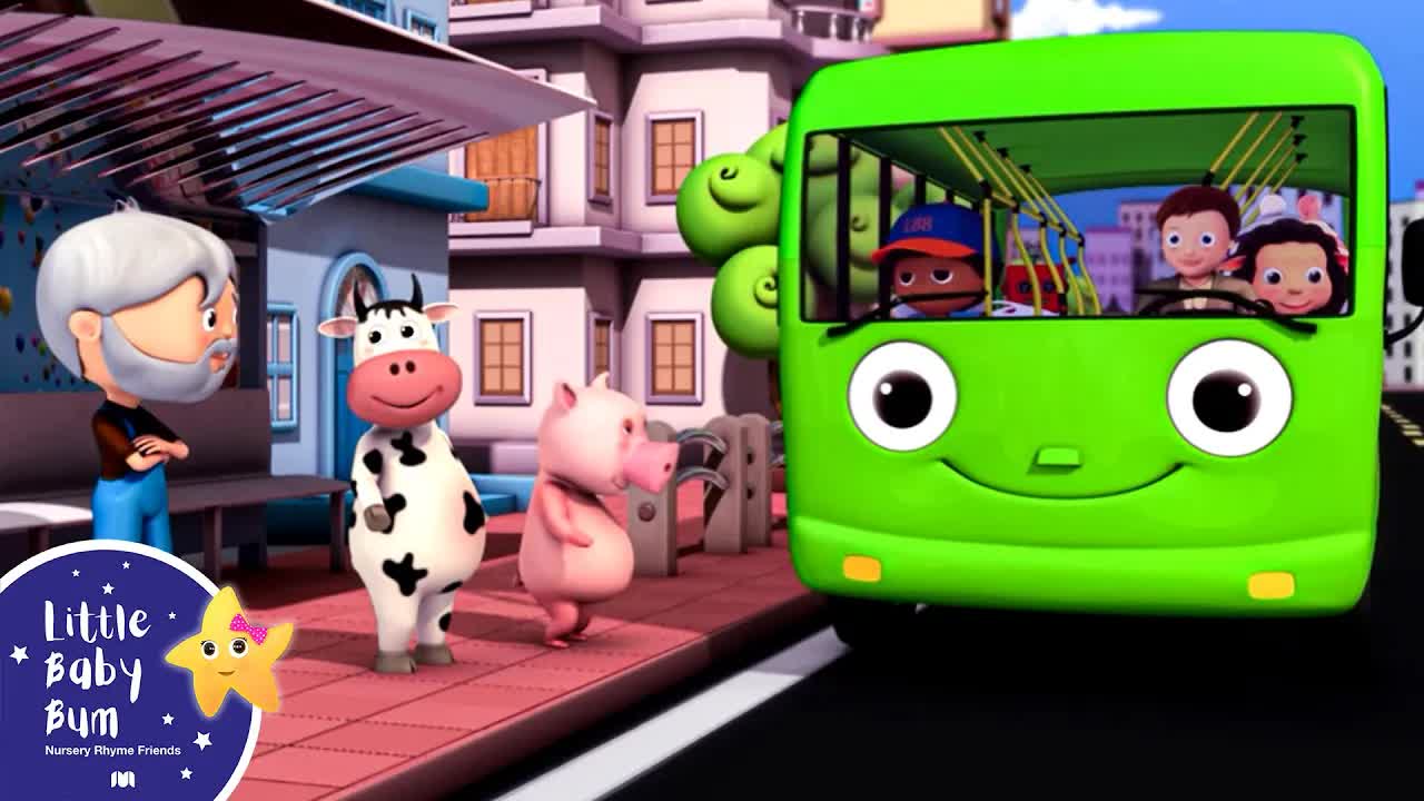 Колеса зеленого автобуса | Детские стишки для малышей от LittleBabyBum - АБВ и 123