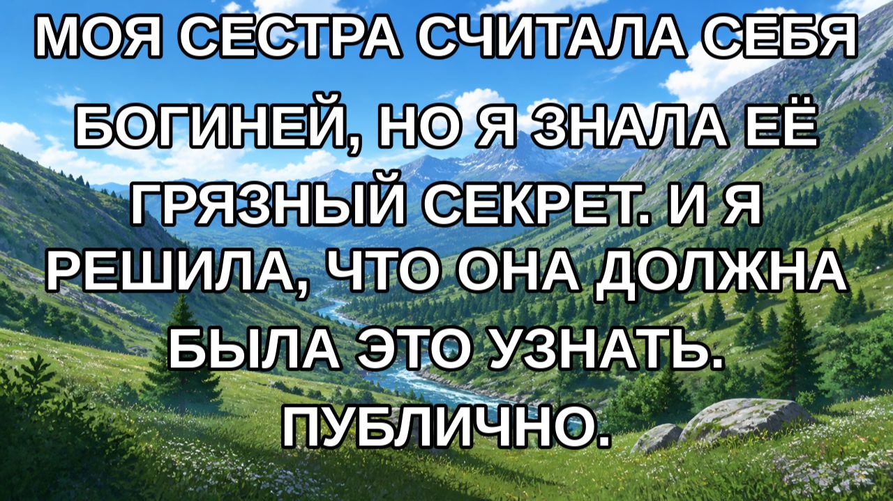 Моя сестра считала себя богиней, но я знала её грязный секрет. И я решила, что она должна была это
