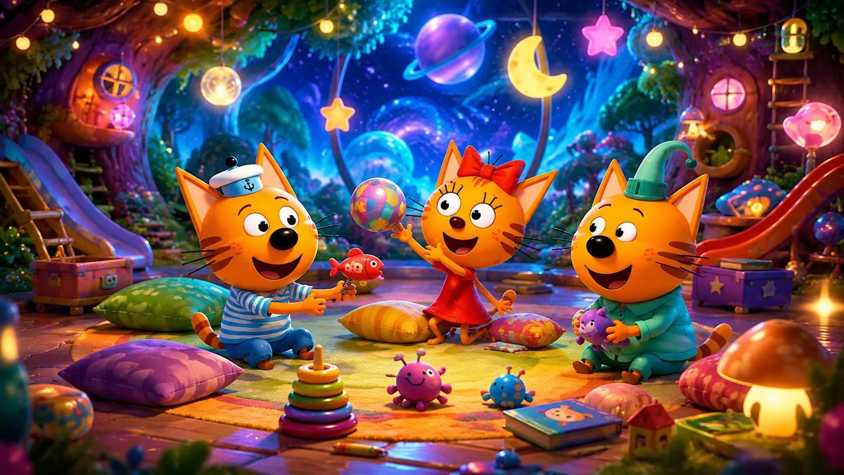 Три кота, игры для детей.