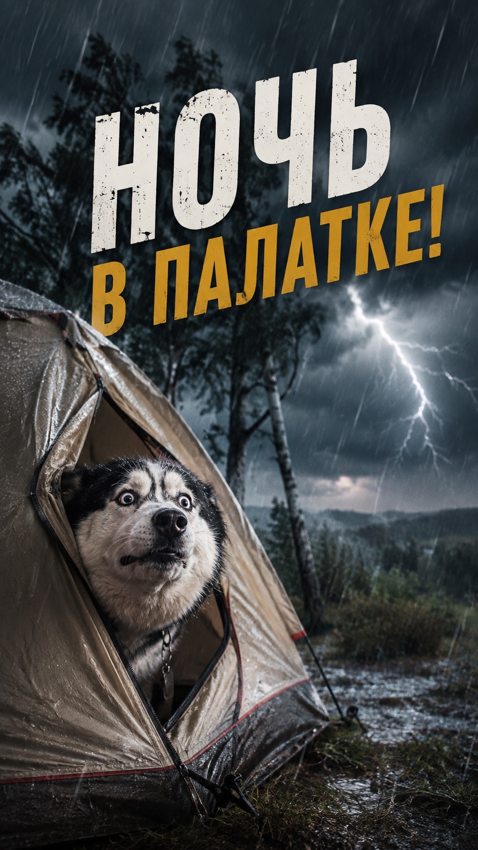А вы ночевали в палатке!?☝️😂  Какие у вас были ощущения? #husky #путешествия #ночьвпалатке #поход