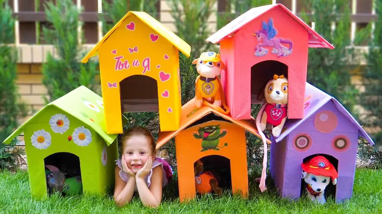 Nastya And Papa Makes A New Houses For Toys Dogs