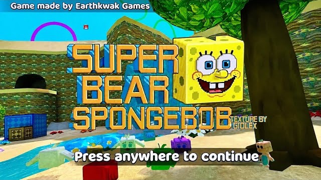 Губка Боб — новая текстура! | Super Bear Adventure — прохождение геймплея 🧽🐻🎮