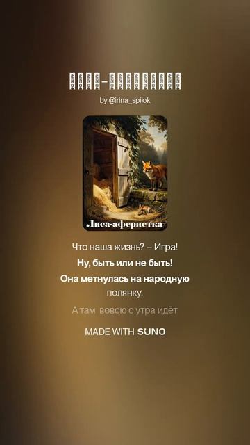 Лиса-аферистка #музыка #любимпеть #песня