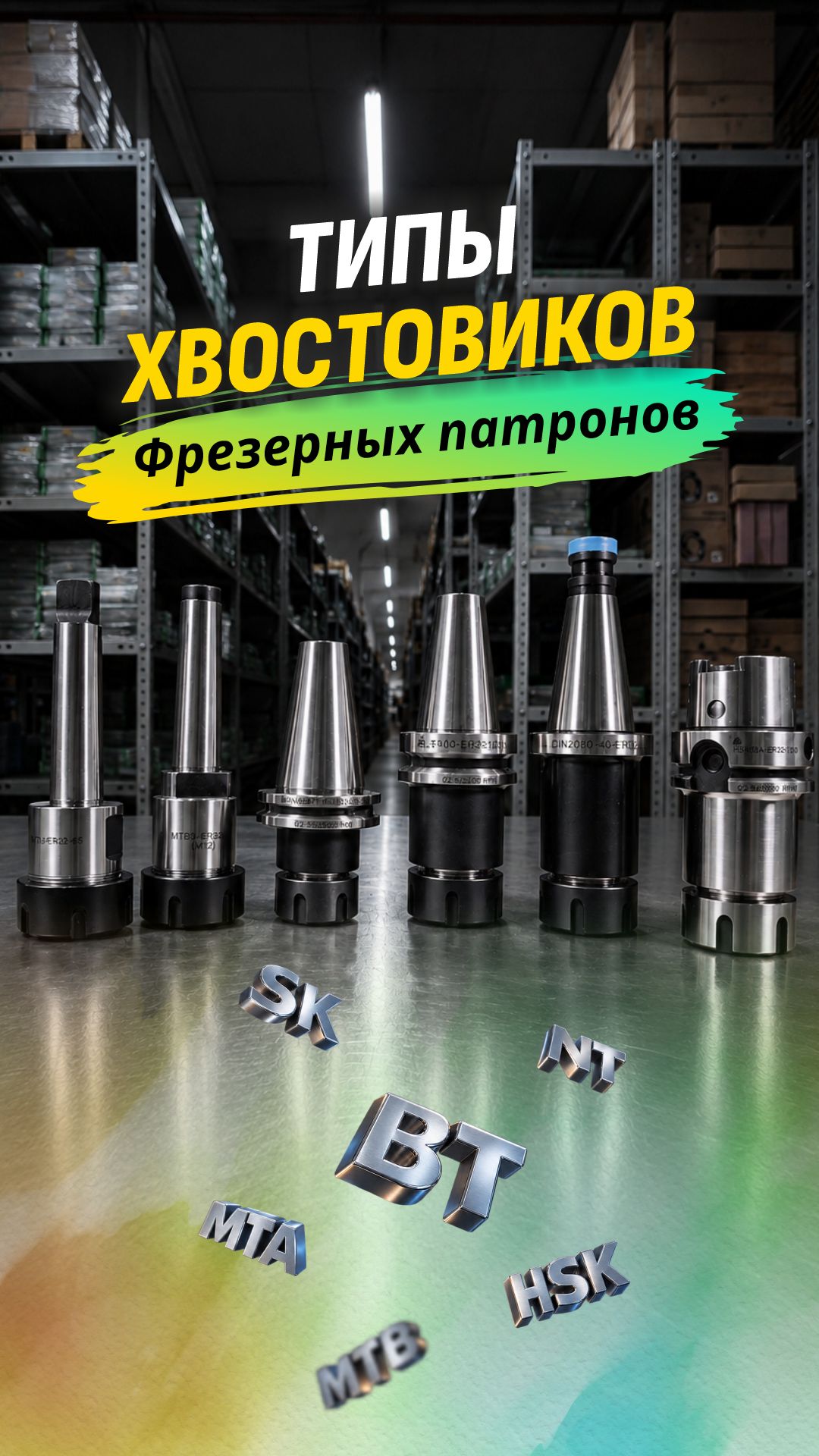Типы хвостовиков фрезерных патронов