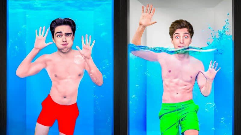Кто Последний Покинет ВОДНЫЙ БОКС Челлендж ! а4