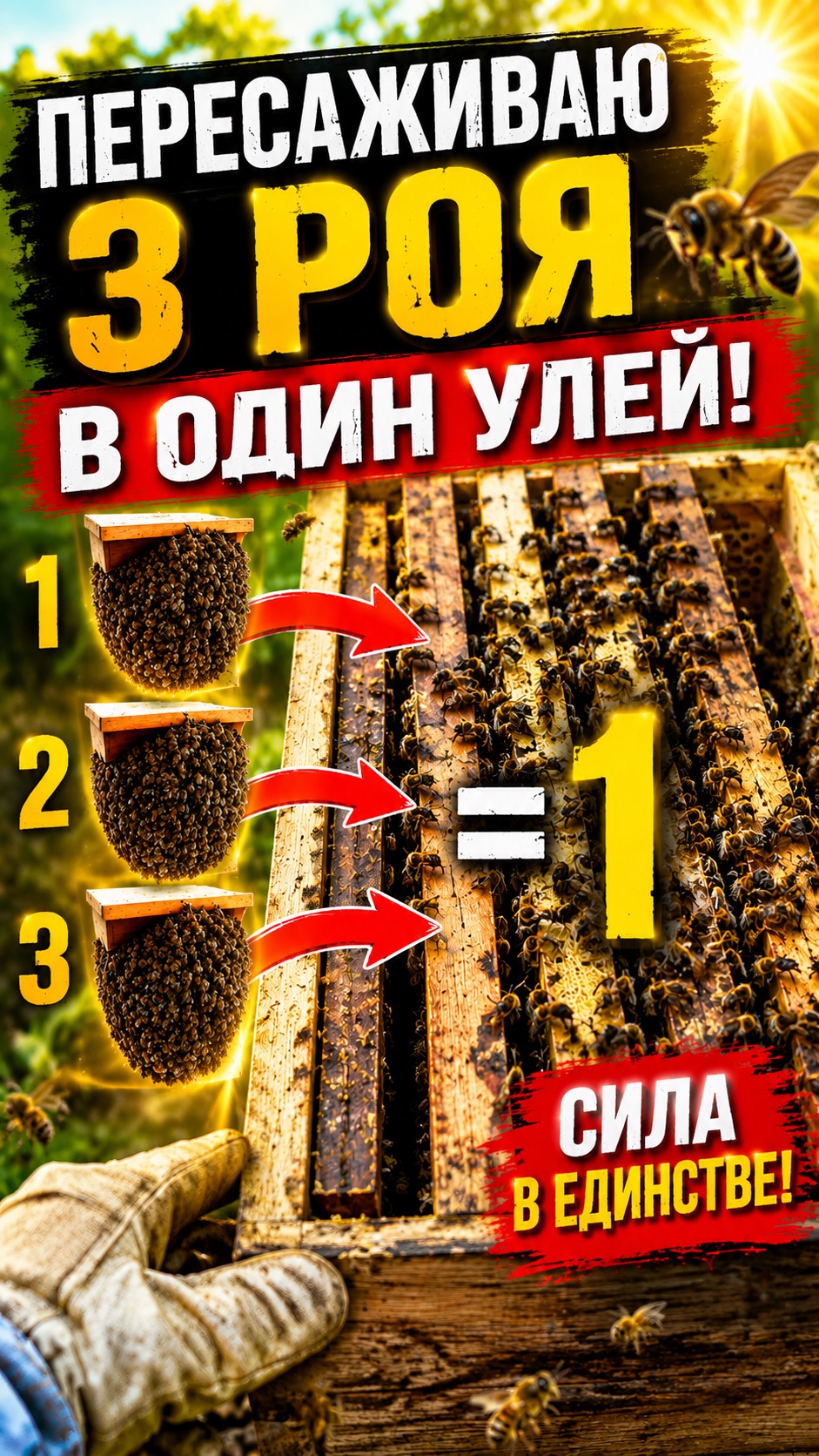 Пересаживаю и объединяю пойманные рои 18, 19 и 20