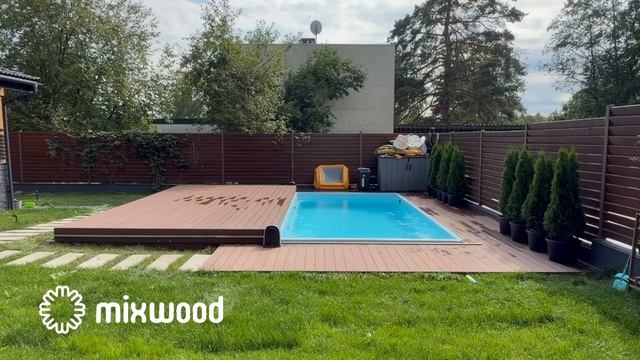 Терраса откатная для бассейна 7 х 3,5 м. от MixWood в Московской области