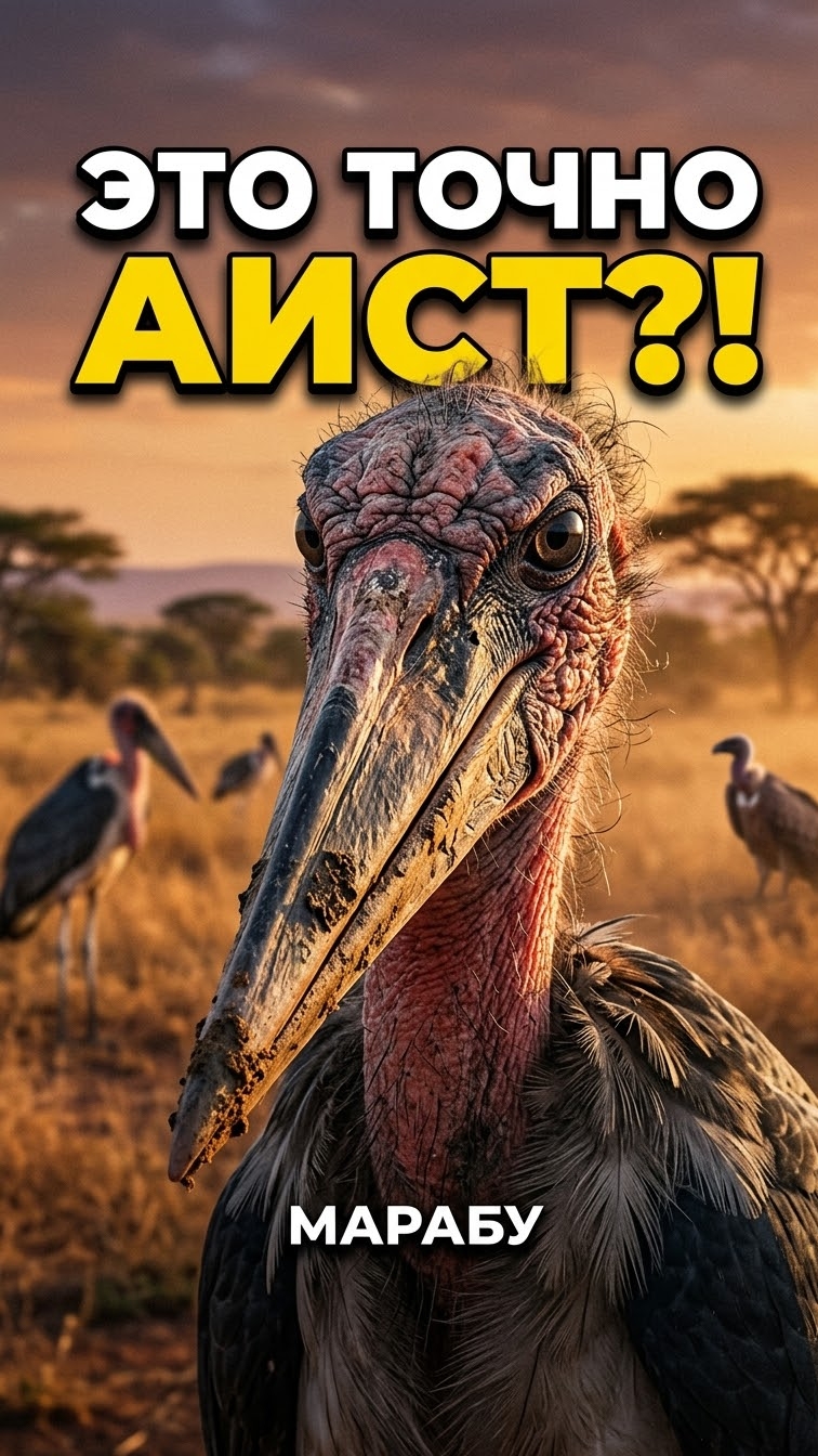 Марабу: самый СУРОВЫЙ аист на планете! 😳🐦