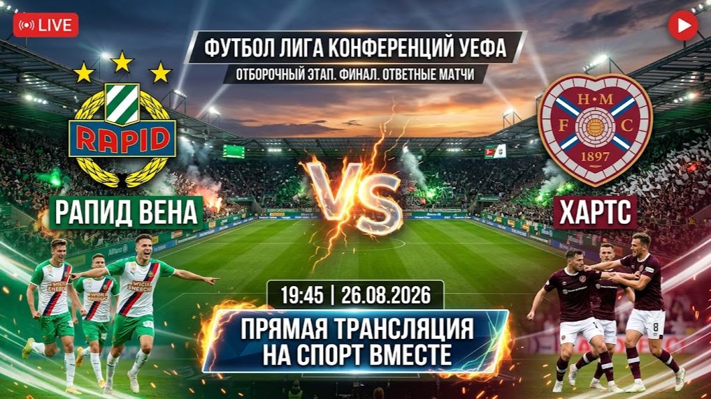 Рапид Вена — Хартс Футбол Лига конференций УЕФА Ответные матчи Прямая Трансляция