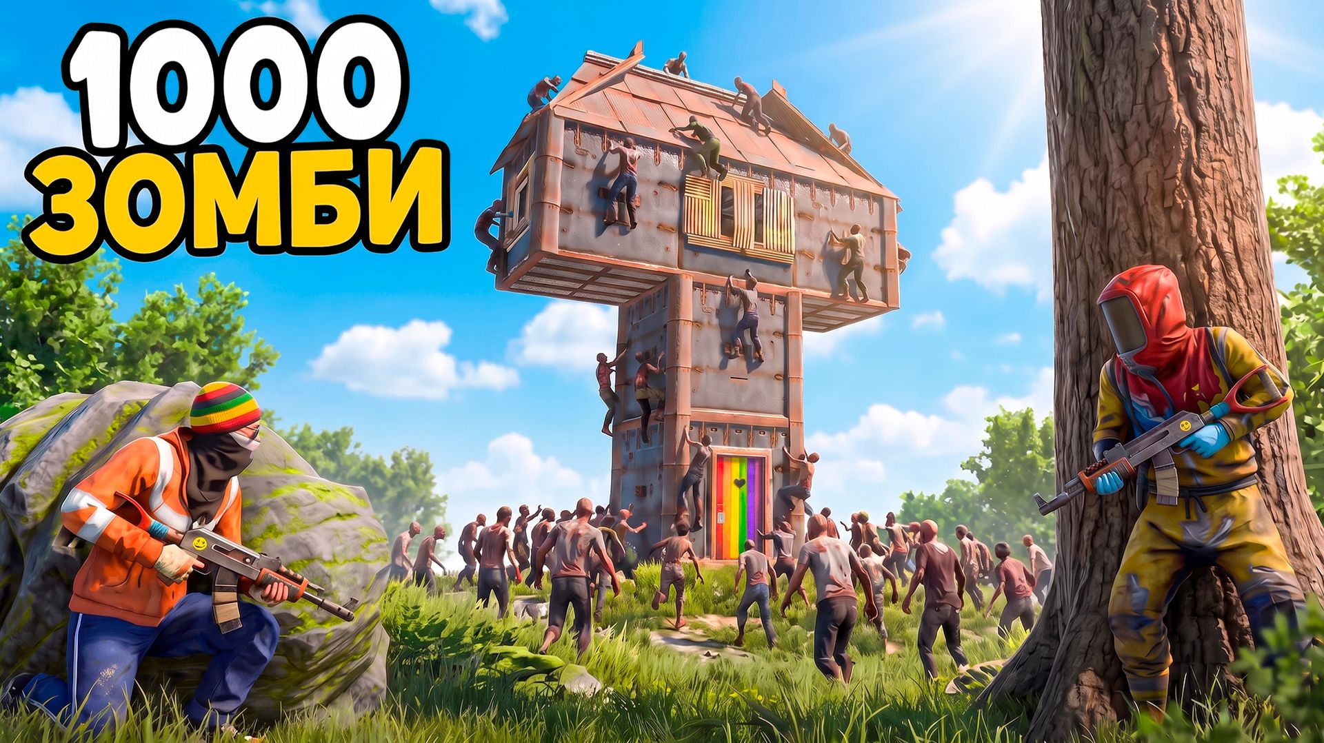 Раст, но 1000 ЗОМБИ НА СЕРВЕРЕ! Выживание с Нуля в Rust
