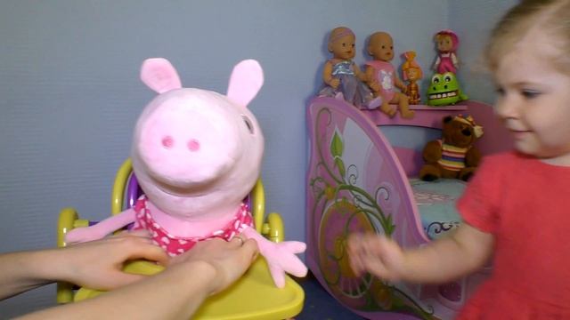 Супер Набор игрушек для Дианы СВИНКА ПЕППА Коляска для Кукол, Стульчик для кормления