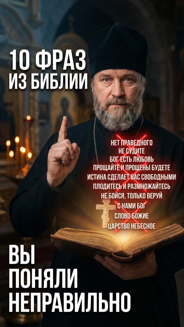 📖 10 фраз из Библии, которые все понимают неправильно — разбор священника