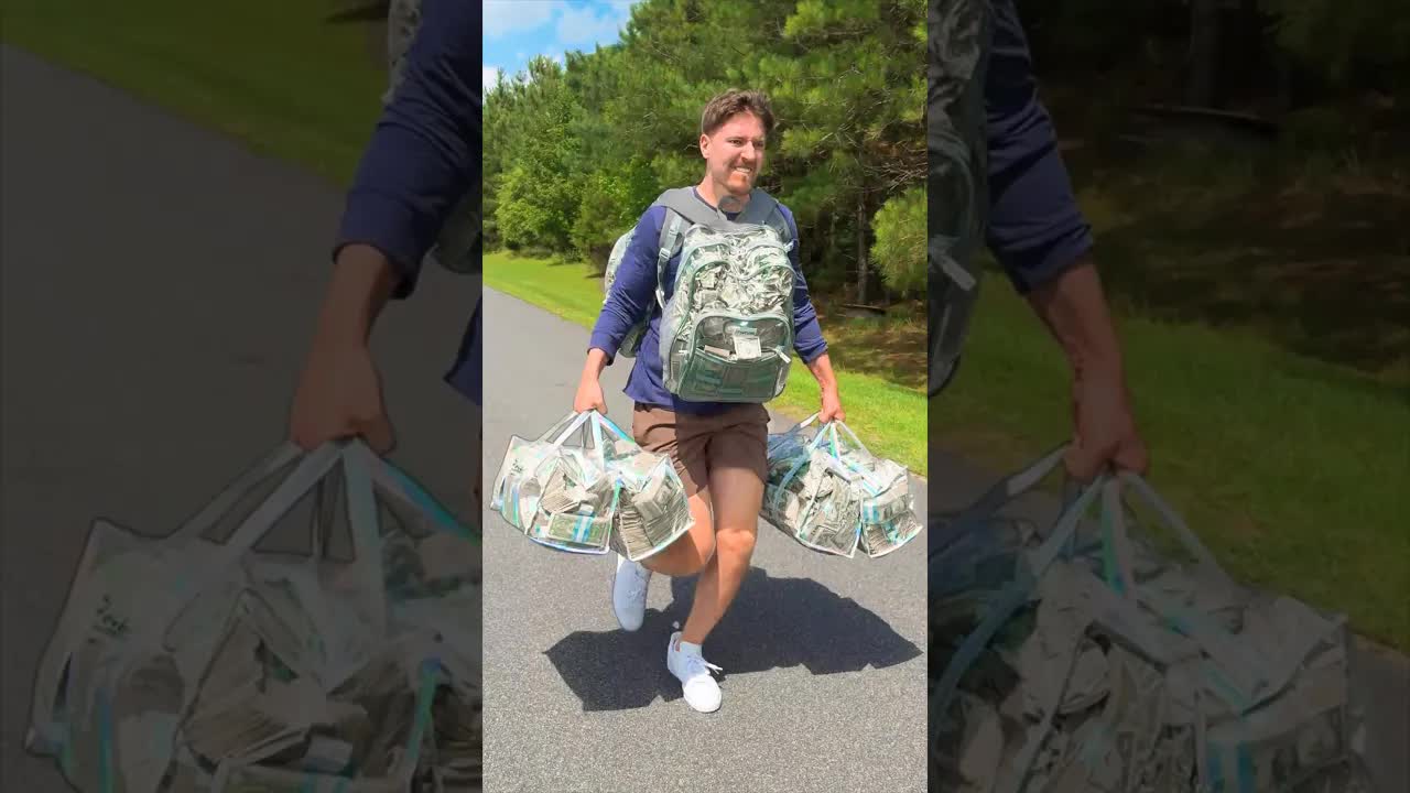 Бег с Большим и Большим Числом Денег (Мистер Бист | Mr. Beast | Mr.Beast)