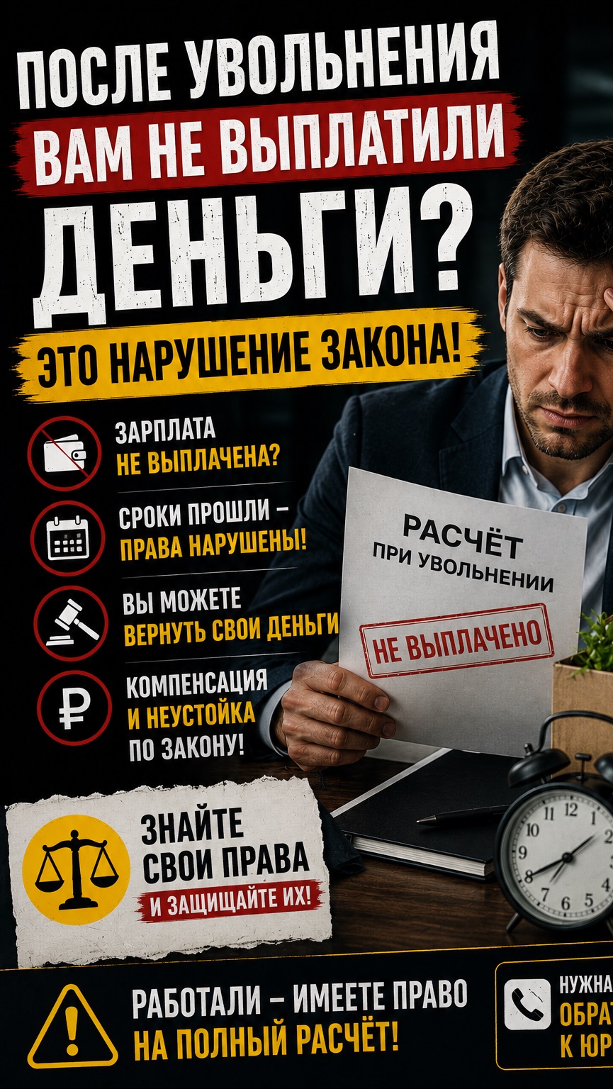 После увольнения вам не выплатили деньги