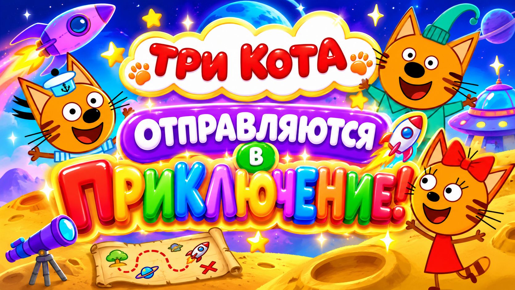 🐱🚀 ТРИ КОТА — БОЛЬШОЕ ПРИКЛЮЧЕНИЕ! 🌈🎉 Любимые Серии Для Малышей • ПРЯМОЙ ЭФИР