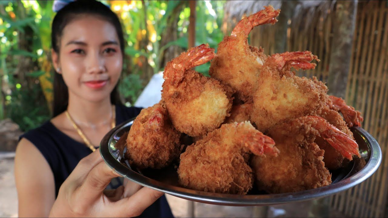 Рецепт вкусных хрустящих креветок с хлебом
