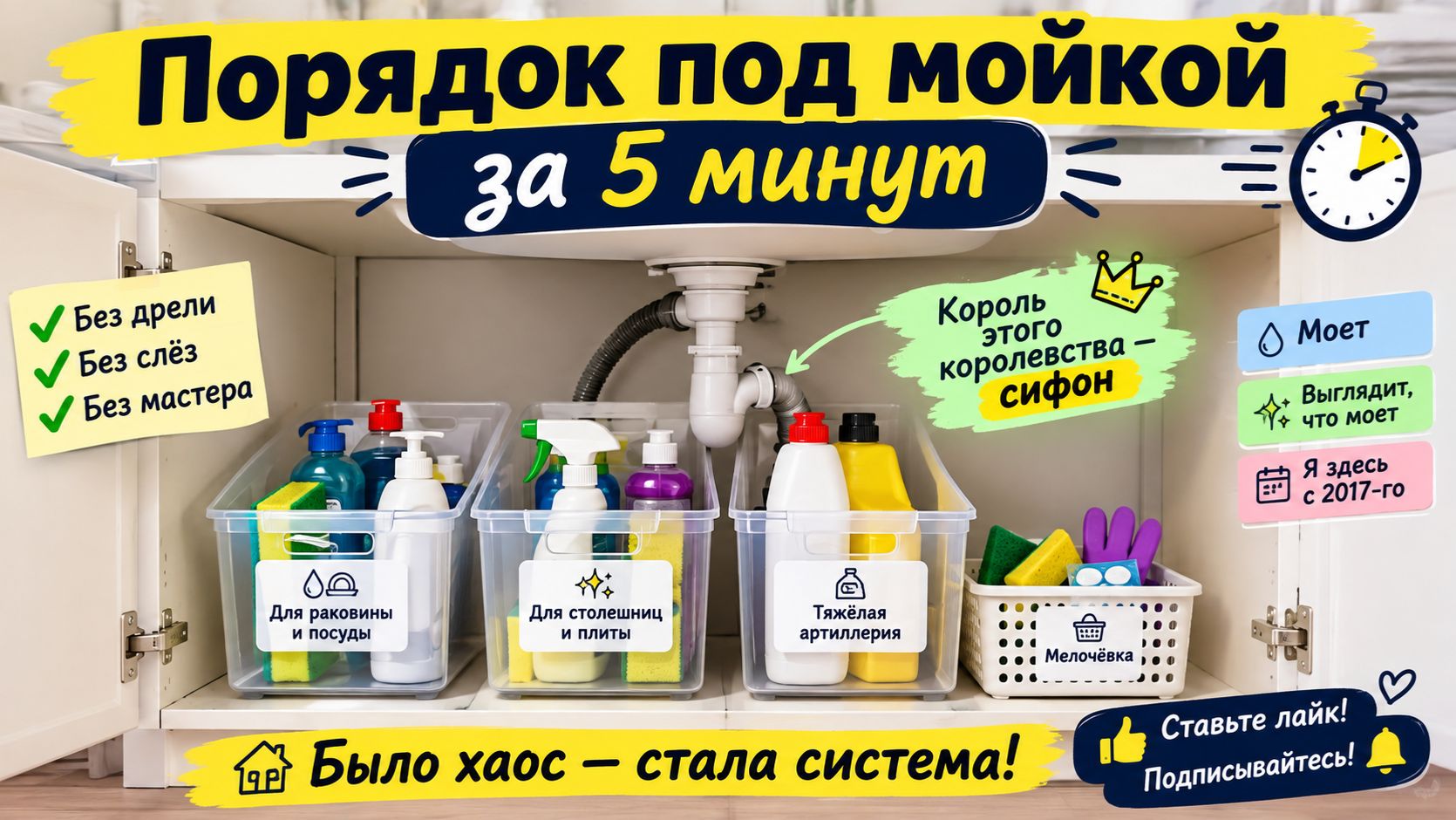 Порядок под мойкой за 5 минут