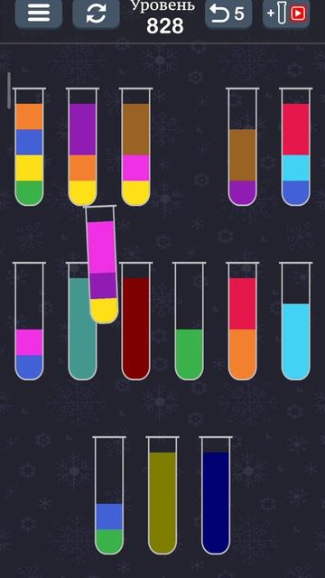 Уровень 828 Water Sort Puzzle Виды Воды