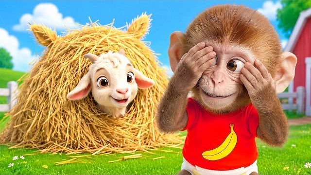 Сможешь найти козочку? 🔍 Песенка про прятки | Детские песенки RooRoo Monkey