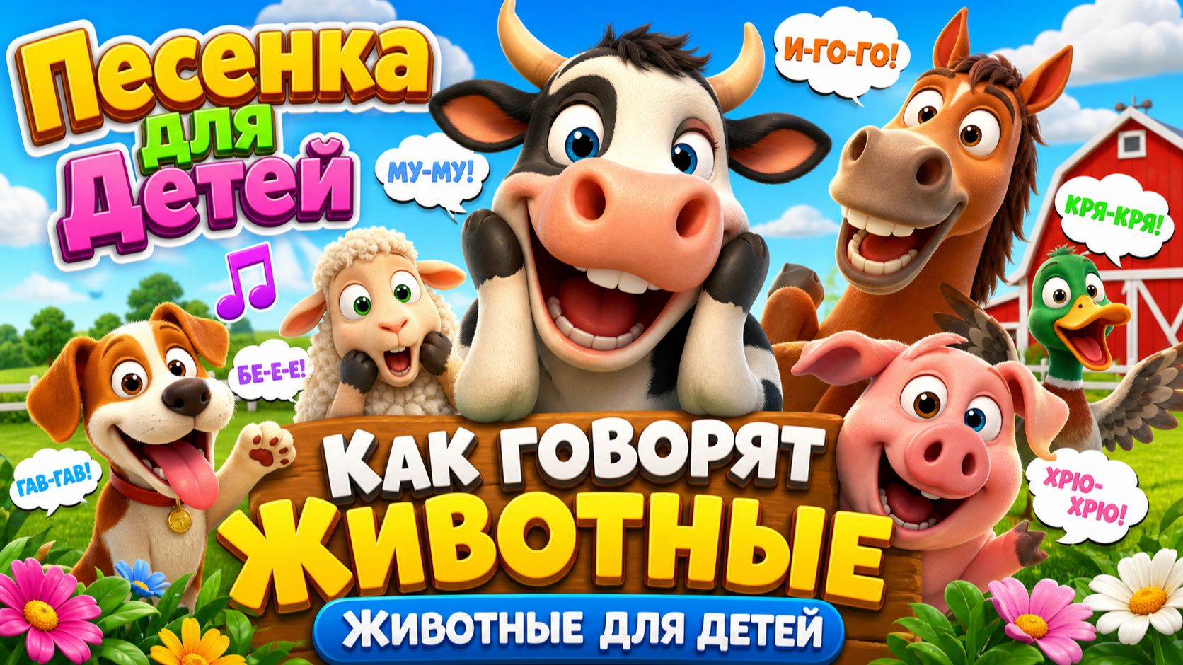 Песенка для Детей - Как говорят животные. Животные